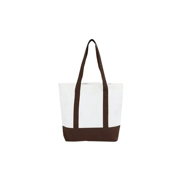 Large Canvas Zipper Tote Bag with Front Pocket