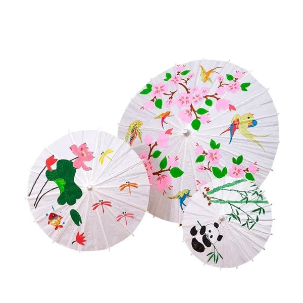 33 Inch Small White Paper Umbrellas