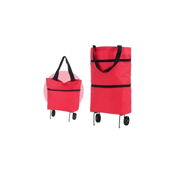 Rolling foldable shopping tote