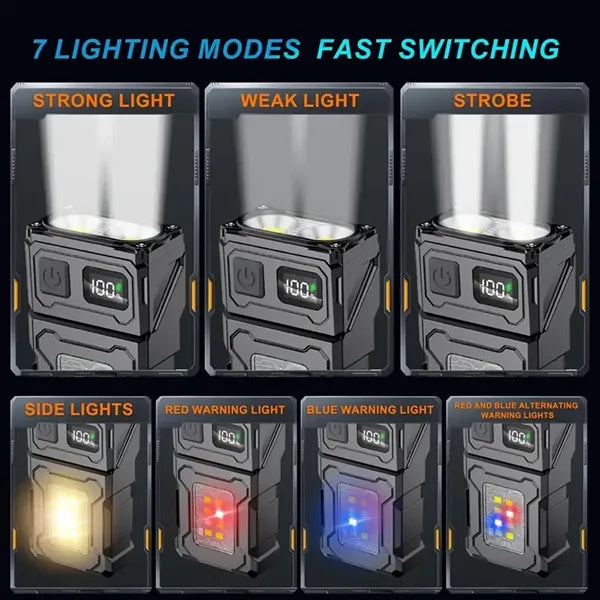 Rotating Tactical Flashlight - USB-C Magnetic Base