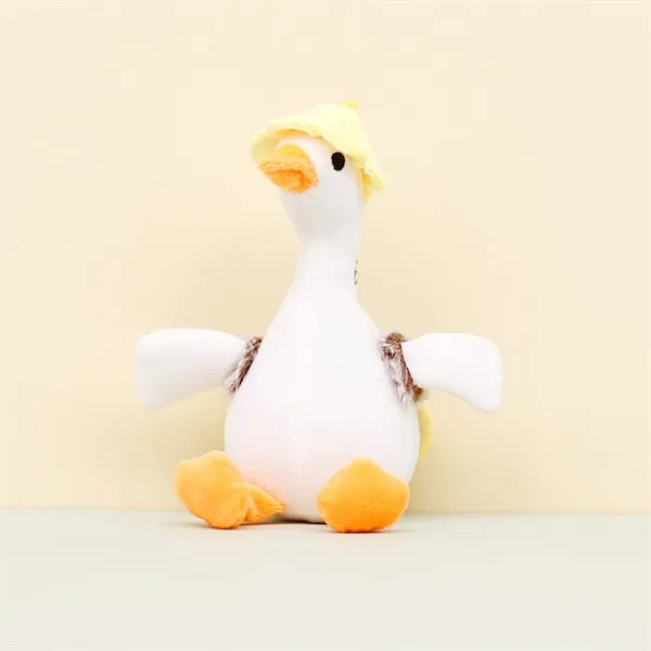 6 Inch Playful Hat Wearing Goose Plush Keychain Charm
