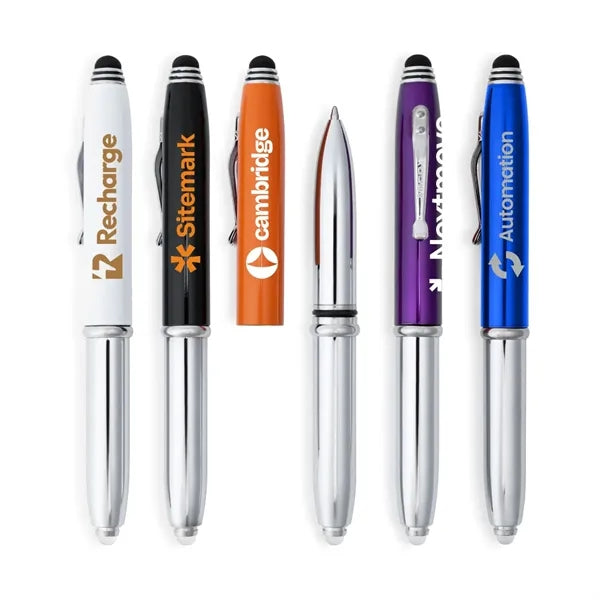 Flashlight and Stylus Metal Pen
