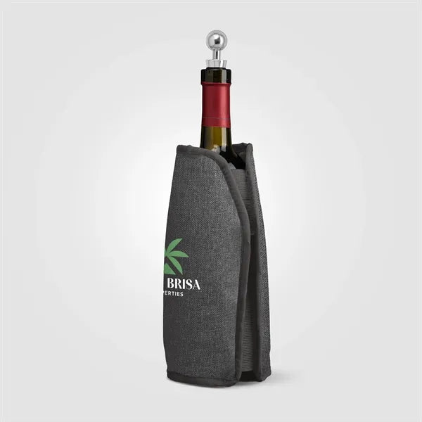 Nest Recycled Polyester Heathered Wine Bottle Cooler-Heat Tr