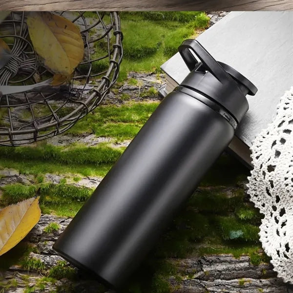 23Oz Thermal Aluminum Sport Water Bottle With Wide Mouth Lid