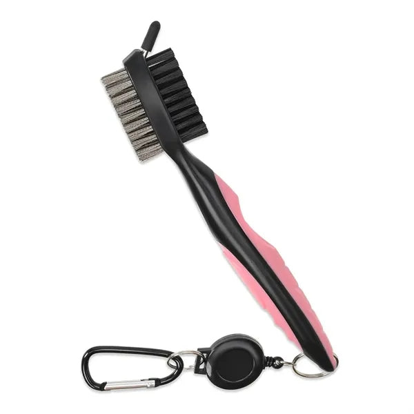 Golf Club Brush with Extension Cord and Carabiner