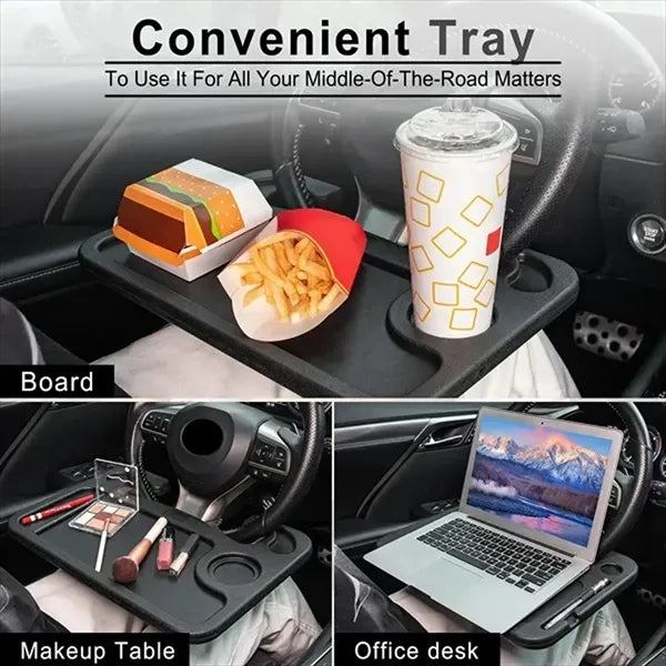 Car Steering Wheel Tray Desk For Meal Drink And Work