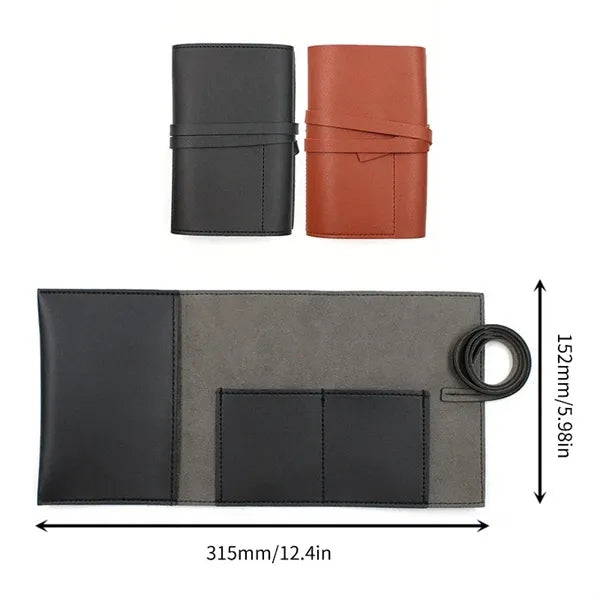 Leather Organizer Cable Roll Bag