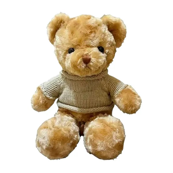 12-Inch Plush Teddy Bear in Knit Sweater