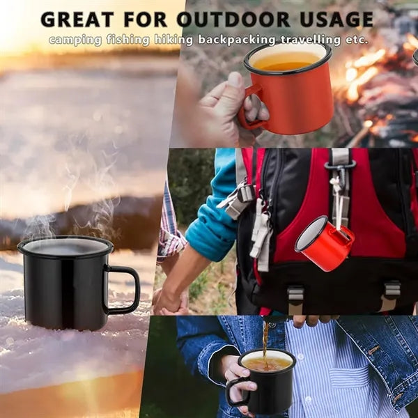 12 oz party fishing camping colored cup enamel coffee mug