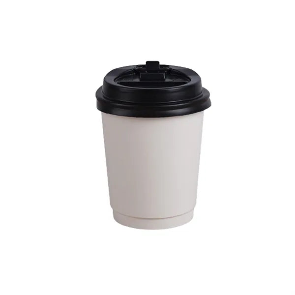 8 Oz. Double Wall Disposable Coffee Paper Cups with Lid