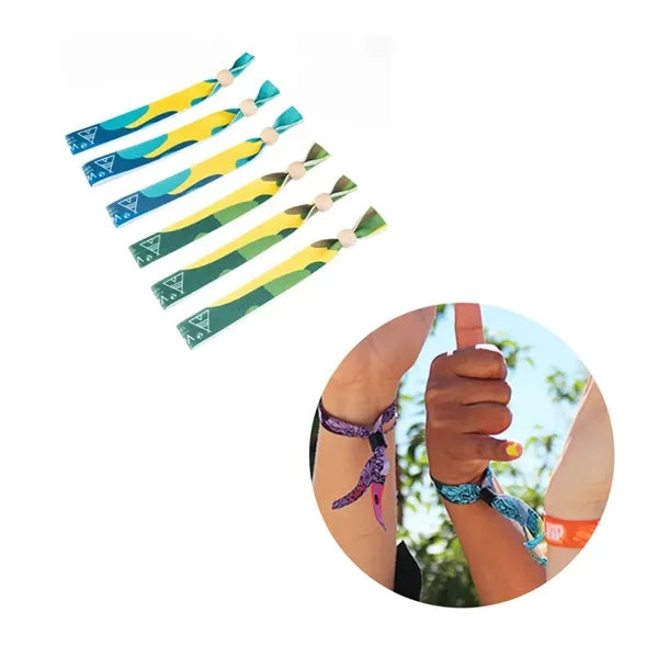 Sublimated Cloth Event Wristband w/ Locking Bead