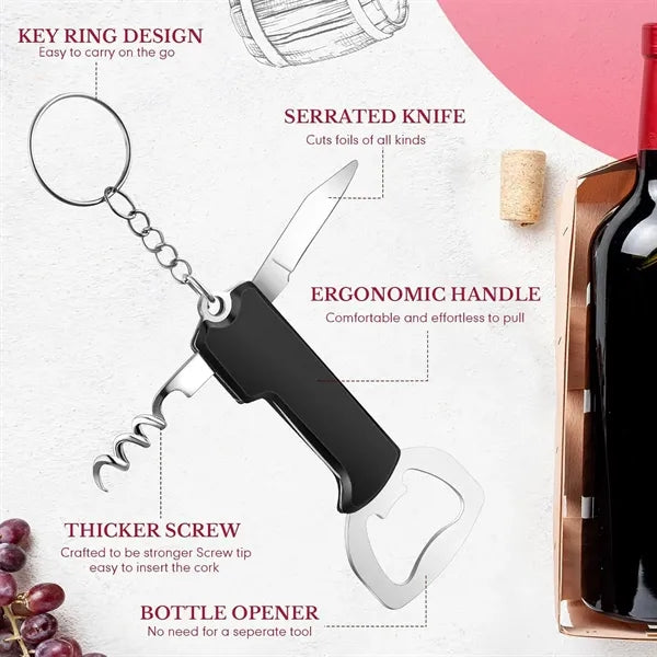 Multi-Function Portable Keyring Bottle Opener