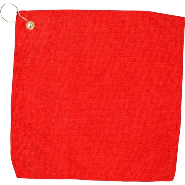15" X 15" RPET Hemmed Golf Towel with Hook & Grommet