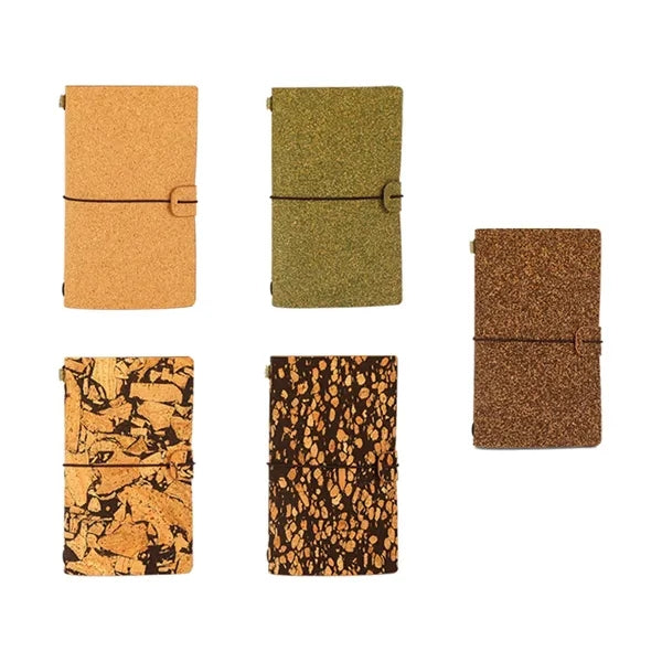 Eco Coffee Cork Tea Grounds Notebook With PVC Storage Pouch