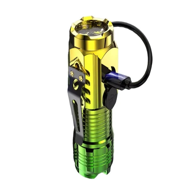 USB-rechargeable mini flashlight with 3 modes Pocket Clip