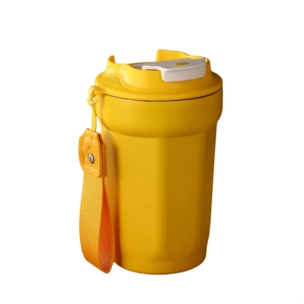 15oz 316 Stainless Steel Vacuum Coffee Cup With Lanyard