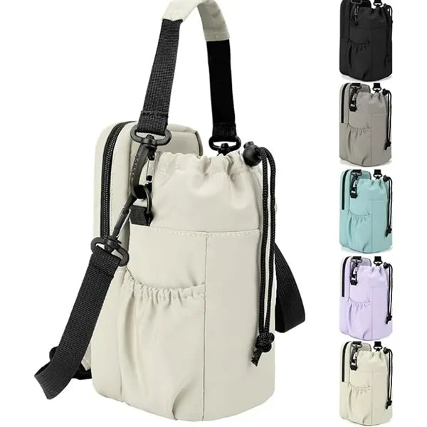 40oz Thermal Water Bottle Carrier Bag With Phone Pocket