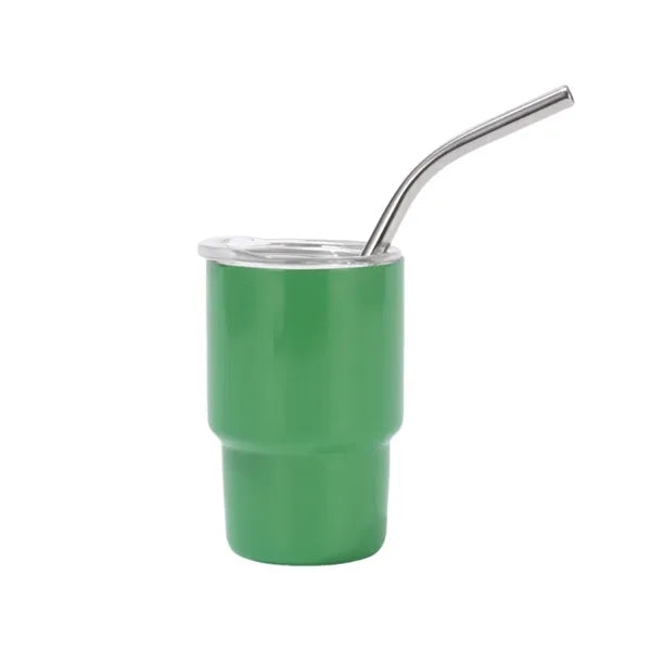 Mini Tumbler Shot Glass with Straw and Lid