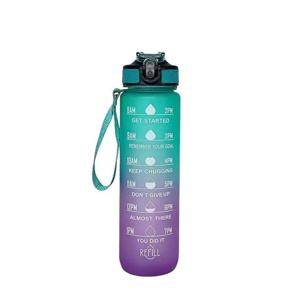 Oz Durable Water Bottles Motivational with Time Marker