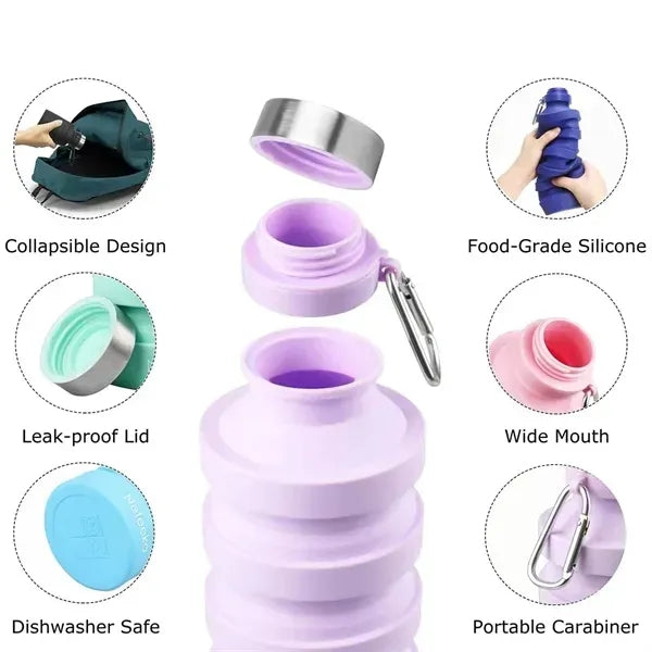 Collapsible Water Bottle with Carabiner