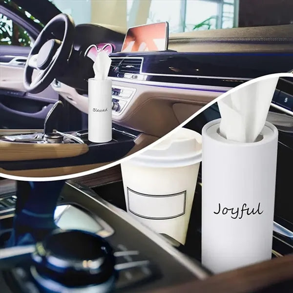 Cylinder Car Tissue Box