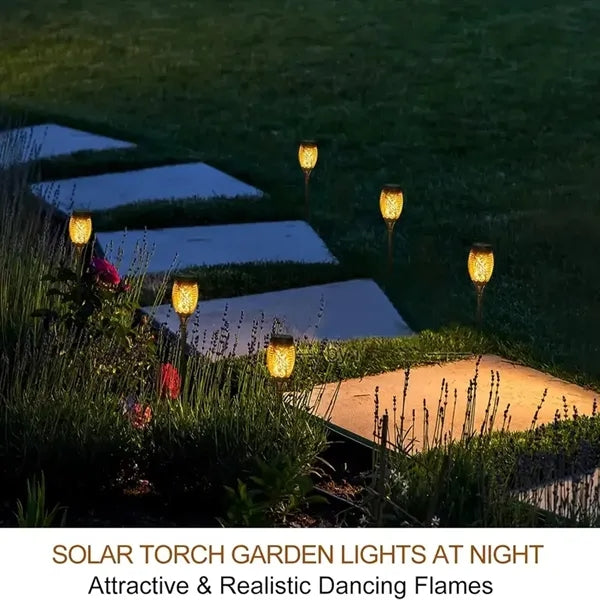 Solar Torch Lights Outdoor with Dancing Flickering Flame