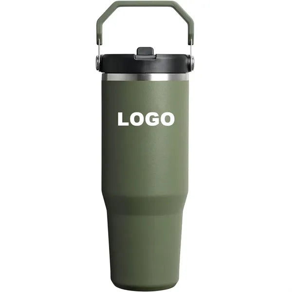 Insulated Tumbler with Straw and Handle