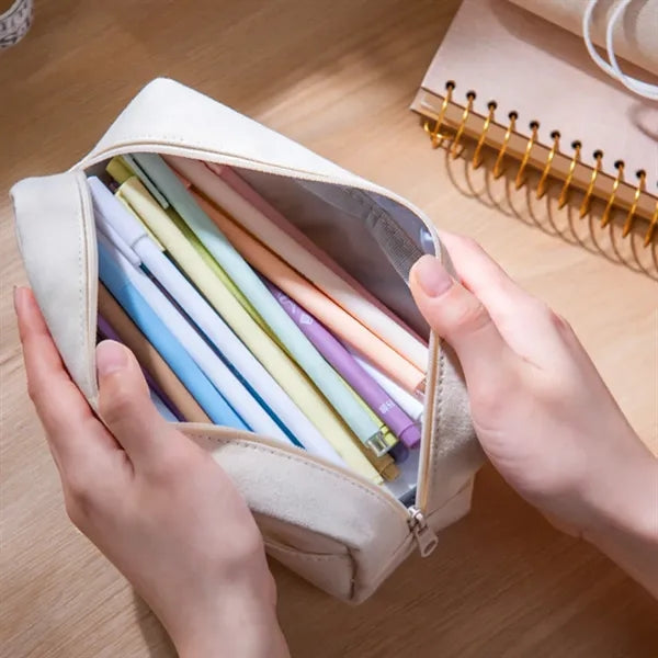 Large Capacity PencilCase With Minimalist Solid Color Design