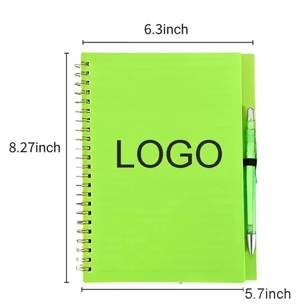 Spiral Notebook with Pen Soft Cover Smooth Paper