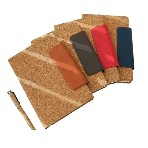 A5 Magnetic Closure Cork Notebook for Office