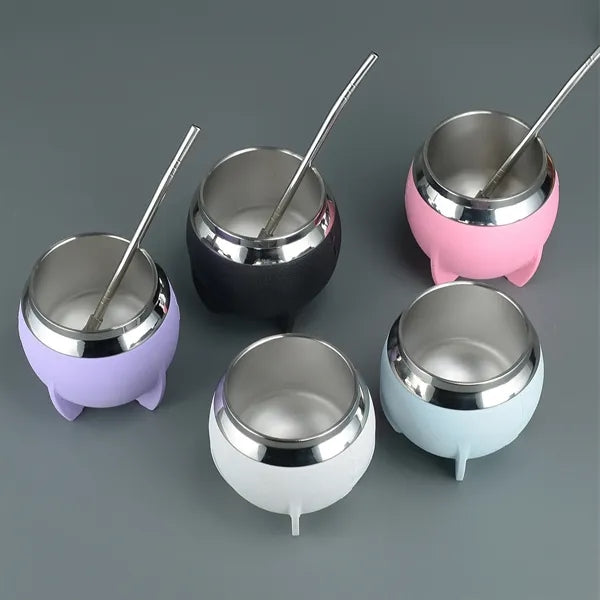 9oz Insulated Stainless Steel Mug with Straw