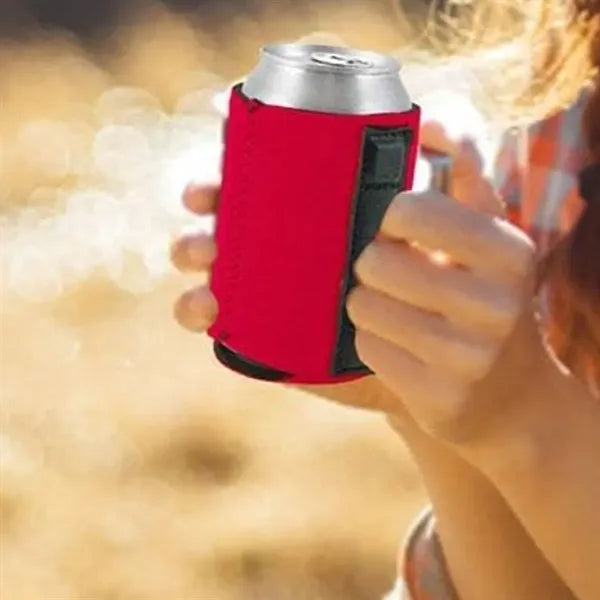 Foldable Insulated Can Cooler with Magnetic Attachment