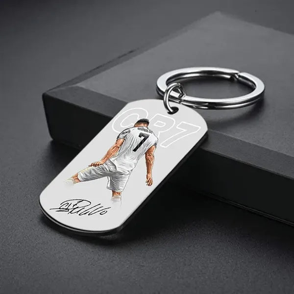 Soccer Player Keychain Personalized Stainless Tag