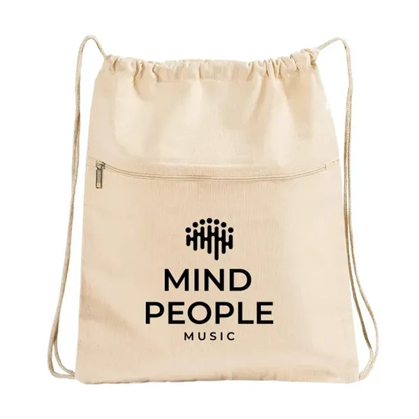 Ferncliff Front-Zip Cotton Drawstring Backpack
