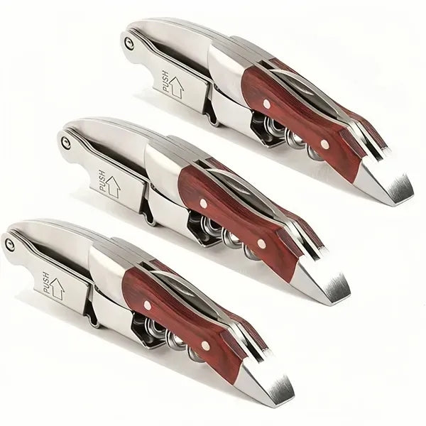 Steel Wine Opener - Ergonomic Corkscrew for Bottles