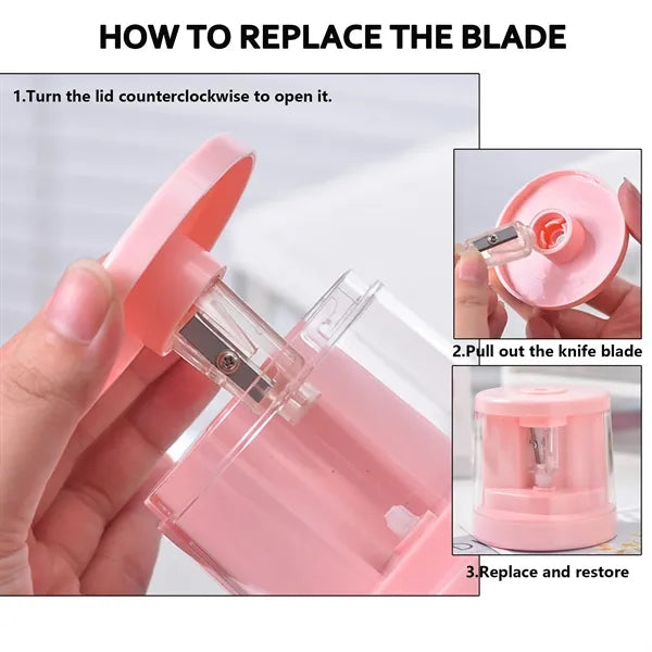 Electric Pencil Sharpener With Blades