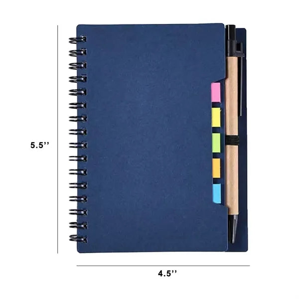 Small Kraft Spiral Sticky Notes With Pen