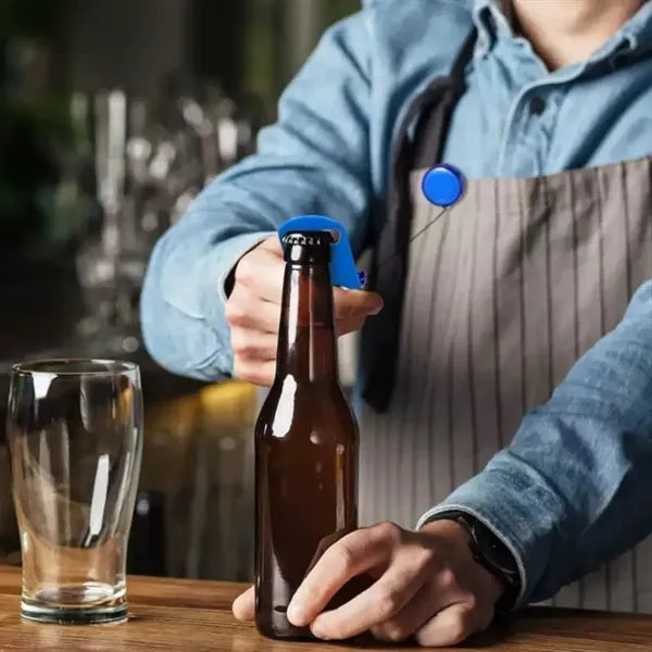 Retractable beer bottle opener