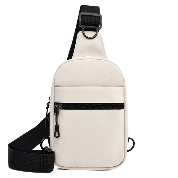 Unisex Crossbody Sling Bag, 4 Pockets, Dual Adjustable Hooks