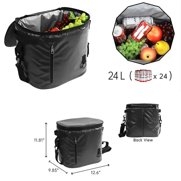 PVC Insluated Cooler Bag W/Bottle Opener And Adjust Shoulder