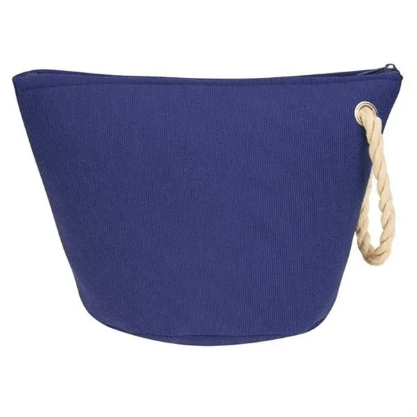 Polyester Travel Zipper Cosmetic Bag With Rope Strap