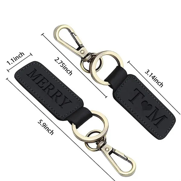 Leather Rotary USB Keychain Flash Drive