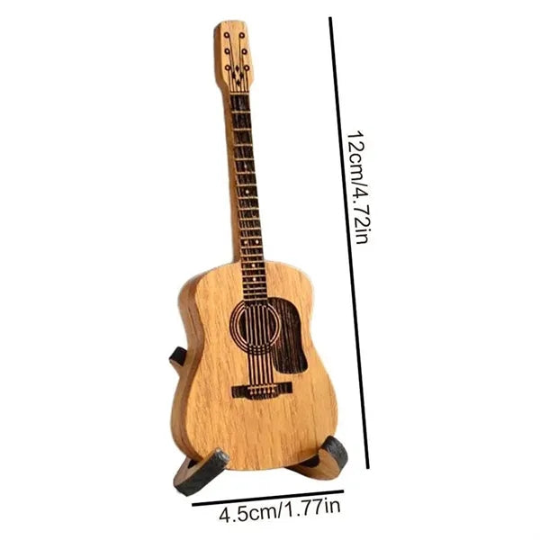 Wooden Guitar Pick Box with Stand