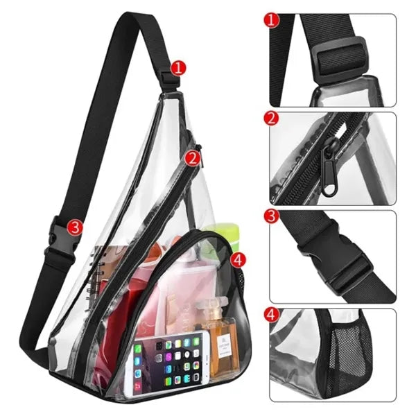 Convenient Unisex Clear PVC Crossbody Shoulder Bag