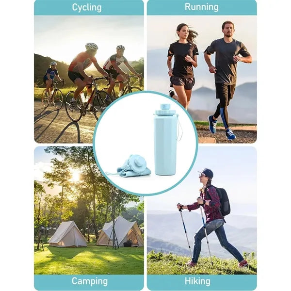 Portable Foldable Silicone Sports Water Bottle Free Shipping
