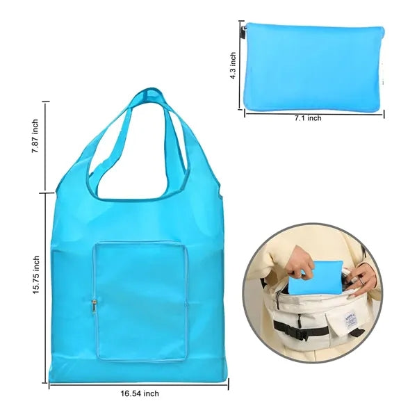 Folding Grocery Tote Shopping Bag Zipper
