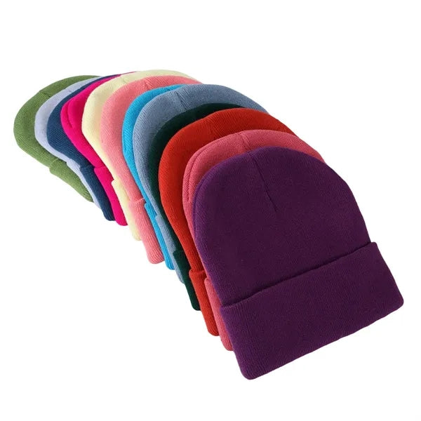 100% Acrylic Unisex Winter Knitted Cuffed Beanie