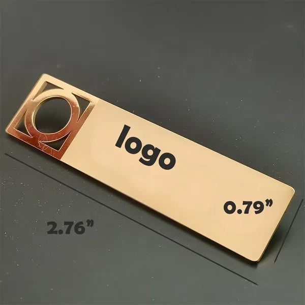 Rectangular Laser-Cut Stainless Steel Emblem Badge