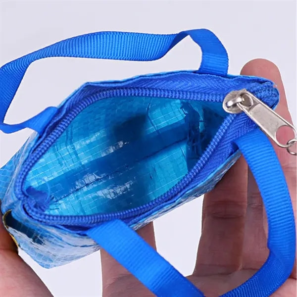 Mini PP Woven Keychain Purse
