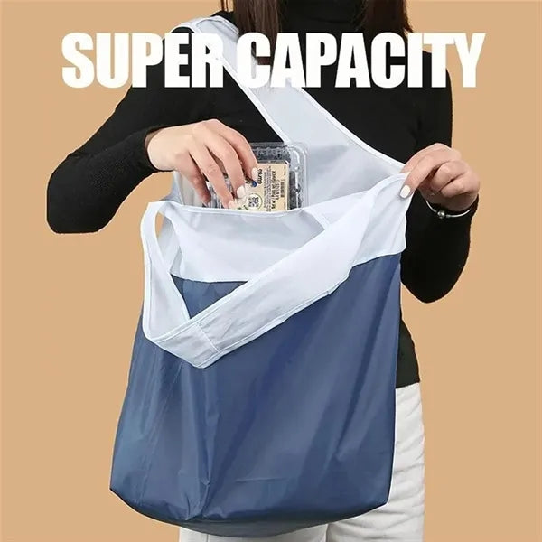 Large Recycled Waterproof Foldable Shopping Tote Bag